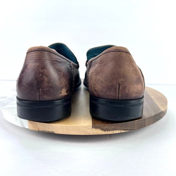 SEGAGO SUSSEX LINK DARK BROWN Leather Hand Sewn Horsebit Slip On Loafers 9.5 M - Picture 6 of 9